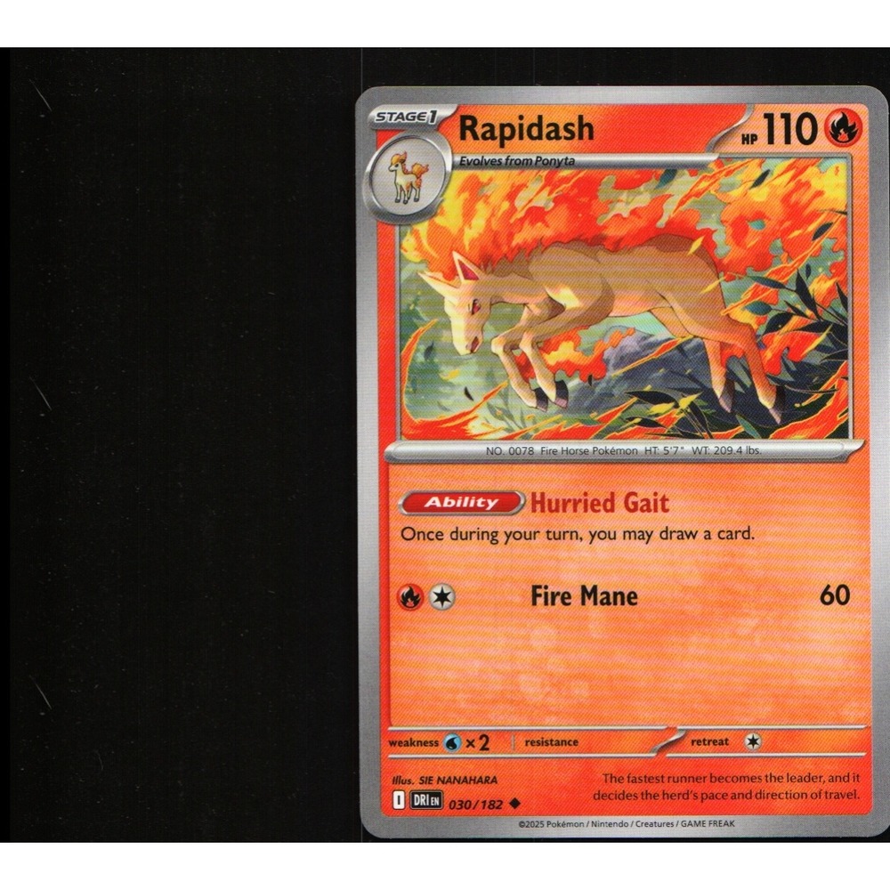 2025 Pokemon Destined Rivals Rapidash 030/182 Uncommon DRI EN